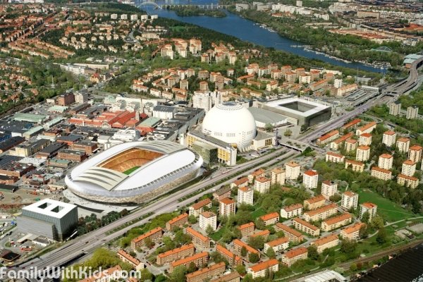 The Ericsson Globe Arena complex in Stockholm, Sweden