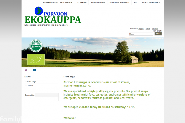 Porvoon Ekokauppa, organic products shop in Porvoo, Finland