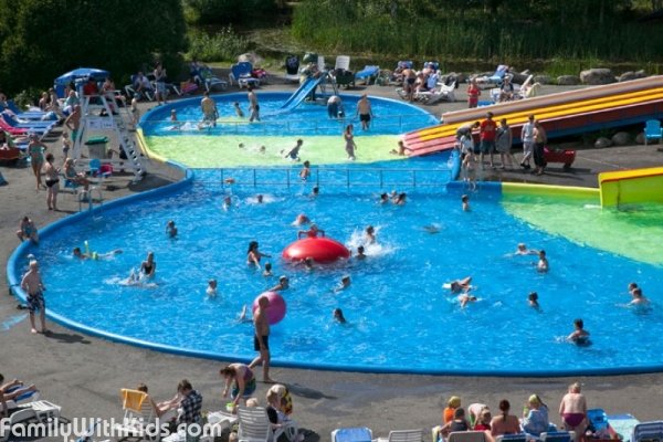 The Visulahti park with a swimming pool and an indoor adventure park in Mikkeli, Finland