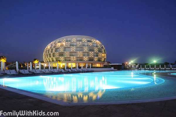 The Sentido Gold Island hotel with unusual architecture not far from Alanya, Turkey