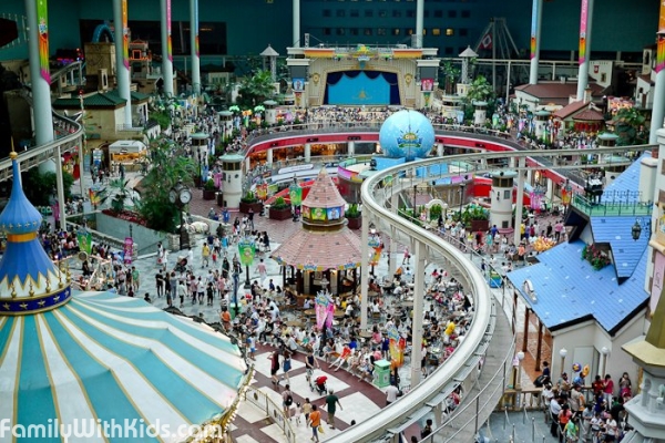 The Lotte World adventure park with an ice rink and the Ethnographic museum in Seoul, South Korea