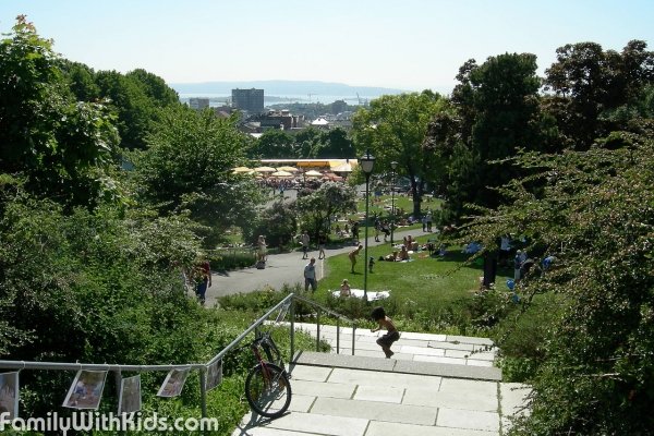 The St. Hanshaugen park with a viewing platform in Oslo, Norway