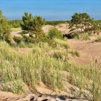 "Юютери", Yyteri, морской курорт и кемпинг на берегу Ботнического залива, песчаные дюны, самый длинный пляж в Финляндии