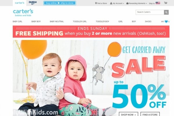 The Carter’s brand and Carters.com online store, clothing and footwear for children from birth to 8 years of age, USA 