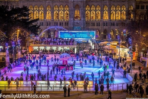 Wiener Eistraum, the Vienna Ice Dream ice rink in the center of Vienna