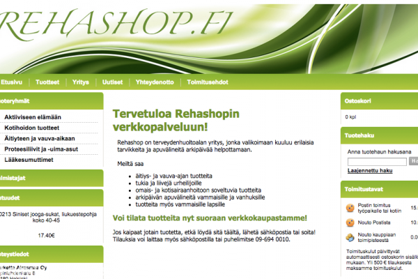 Rehashop.fi, Интернет-магазин товаров для здоровья, для мам и малышей в Хельсинки, Финляндия