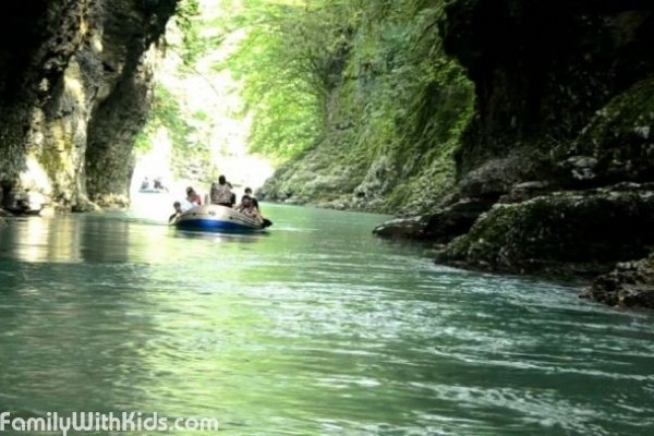The Martvili Canyons or the Gachedili Canyon, rafting and swimming in the Samegrelo Region of Georgia