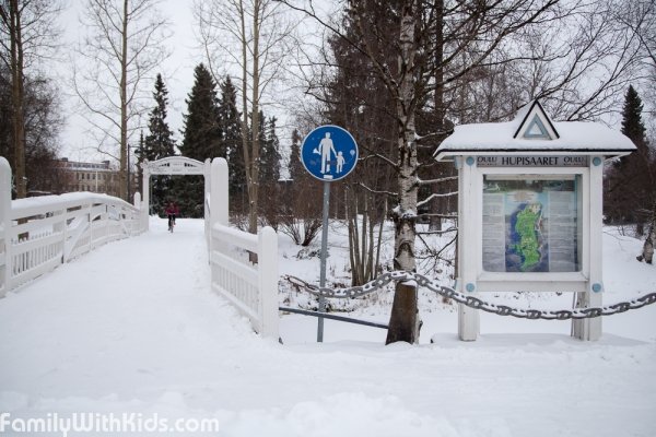 The Ainola park on the Hupisaaret island in the centre of Oulu, Finland