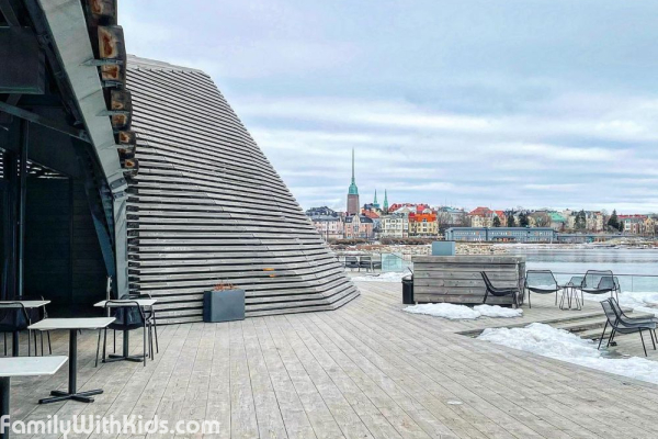 Löyly, a traditional Finnish sauna, restaurant, bar, cafe, and lounge at the waterfront in Helsinki, Finland