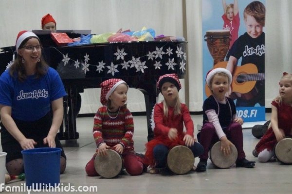 "ДжамКидс", Jamkids, весёлые музыкальные занятия для детей в возрасте 0-6 лет в Эспоо, Хельсинки, Лохья, Киркконумми и Вантаа, Финляндия