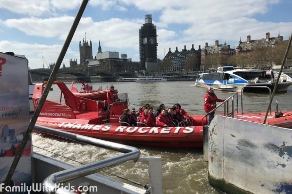 "Темз рокетс", Thames Rockets, экскурсии на лодках по Темзе, детский день рождения на катере, Лондон, Великобритания