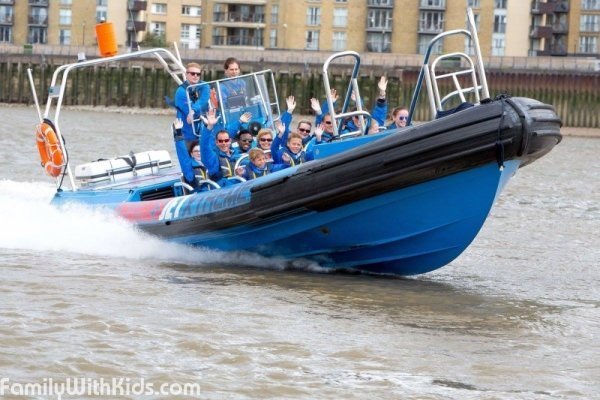 "Темзджет", Thamesjet, поездки на скоростных катерах по Темзе, Лондон, Великобритания
