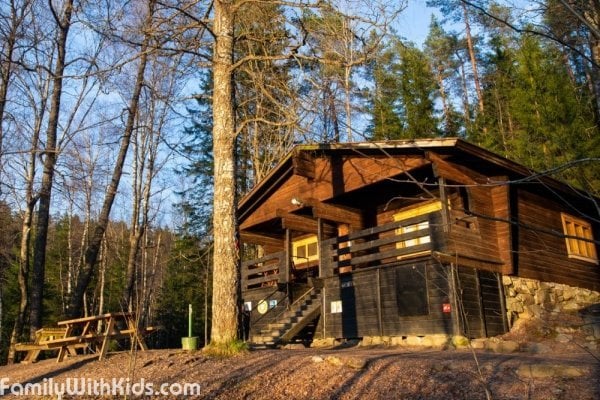 The Hawk Nest Sauna, small traditional sauna in the Nuuksio National Park in Espoo, Finland