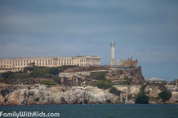 Alcatraz, a prison island, an old prison, excursions in the bay of San Francisco, USA