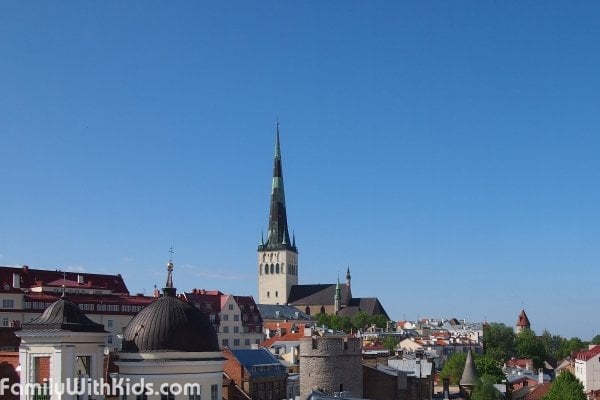 Saint Olaf Church and the Oleviste viewing point in Tallinn, Estonia