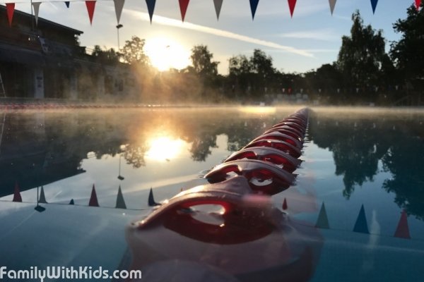 Hampton Pool, an outdoor heated swimming pool in the Richmond upon Thames borough, London