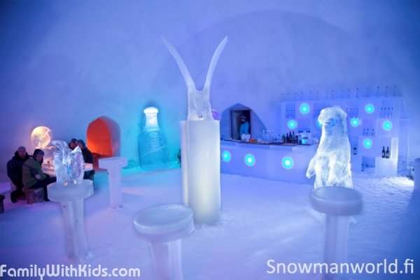 Snowman World, igloo hotel, indoor and ice restaurant, snow activities in Rovaniemi, Finland