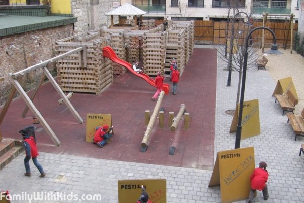 A Grund, restaurant and bar with children's playground, laser tag and an educational center in the VIII district of Budapest, Hungary