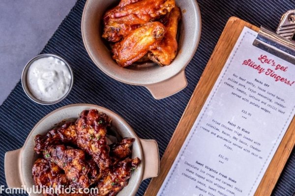 Sticky Fingers, an American cuisine restaurant with menu for kids in London, UK