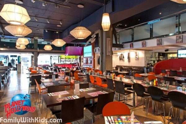 Planet Hollywood, a kids-friendly restaurant in Westminster, London, UK