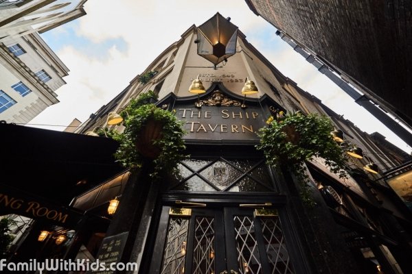 The Ship Tavern, a restaurant pub at Holborn station, London, UK