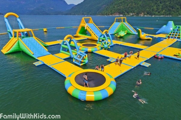 The Harrison Watersports Complex, inflatable waterpark and watersports not far from Vancouver, Canada