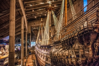 Музей корабля "Васа" на острове Юргорден в Стокгольме, Швеция, фото